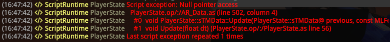 A null pointer exception referencing the culprit plugin PlayerState. A null pointer exception referencing the culprit plugin PlayerState.