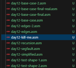Screenshot of many assembly files Screenshot of many assembly files
